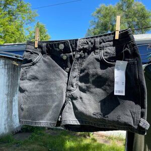Urban Outfitters High Rise Carpenter Shorts - Black - Size 27 - Never Worn
